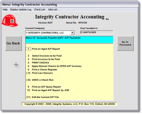 A/P Payment of Invoices