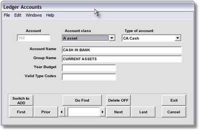 Update Chart of Accounts