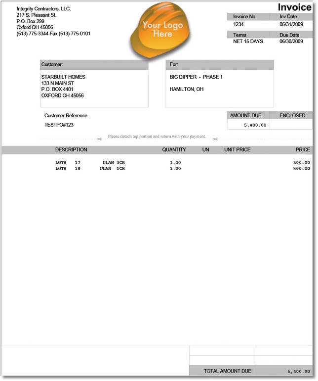 Sample Invoice Page 2, PDF Format (Print to Screen Option)