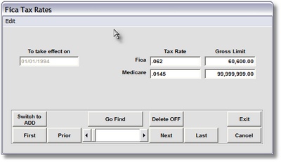FICA Tax Rates by Date