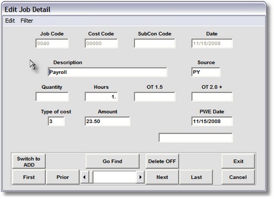 Edit Job Detail