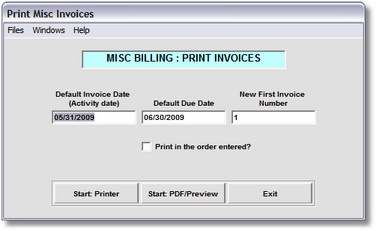 Print Invoices Print Invoices