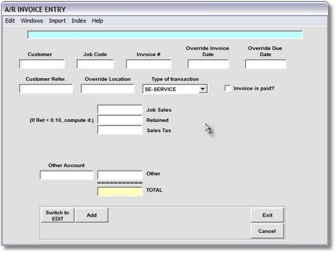 Invoice Entry